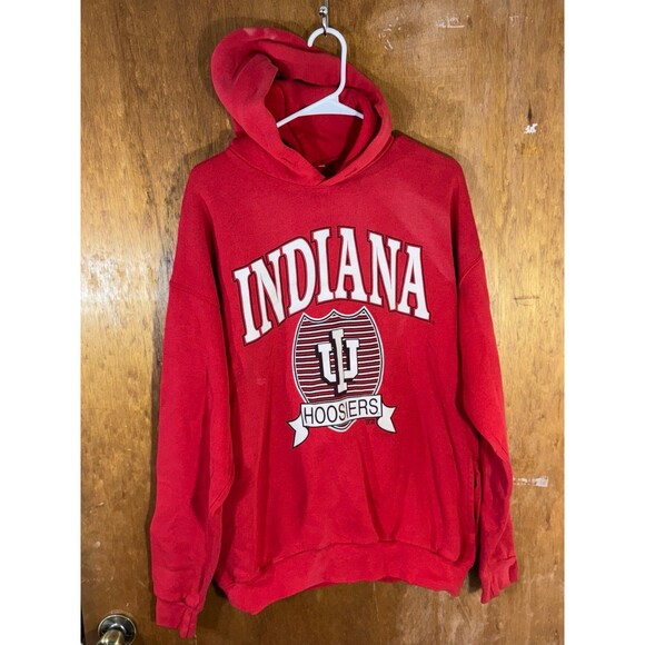 Vintage Indiana University IU Hoosiers Hoodie Sweatshirt‎ Jacket Large - Picture 1 of 8